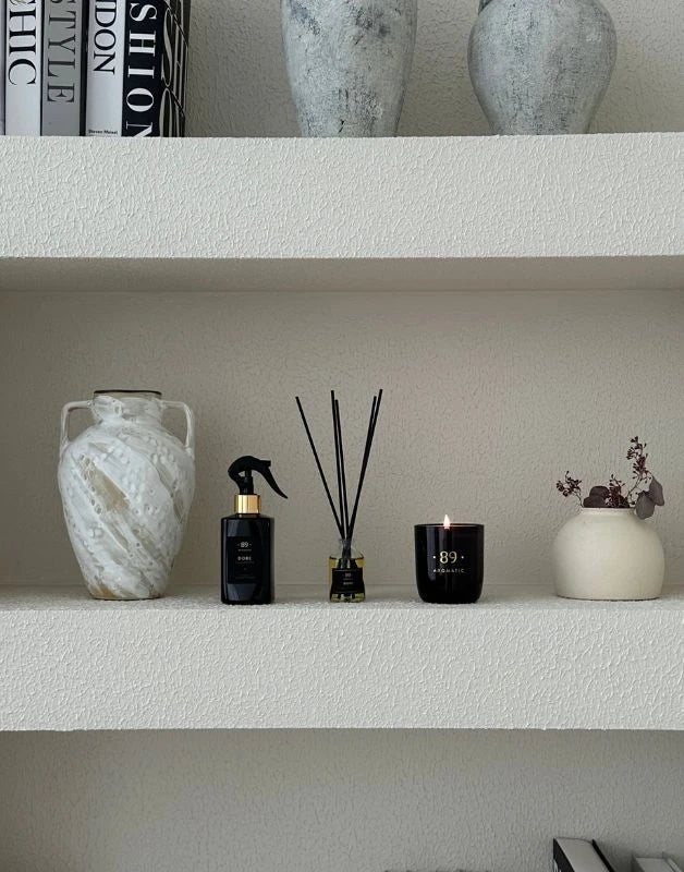 89 aromatic KOMPLEKTS: Mājokļa aromāts, telpu smaržu sprejs un smaržīgā svece