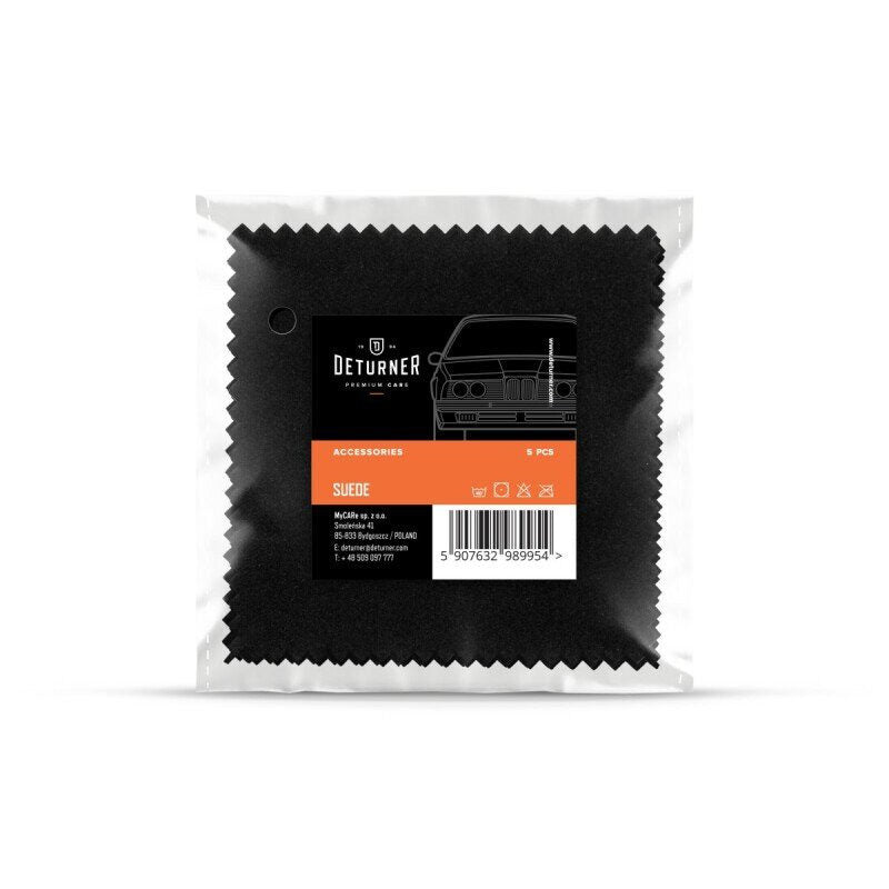 Auto keramisko pārklājumu aplikācijas salvete - DETURNER SUEDE Black 10x10cm 5pcs Image