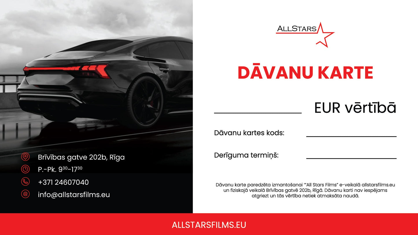 Fiziskā dāvanu karte - ALLSTARS - ALLSTARS