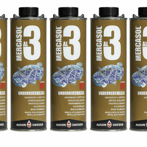 Mercasol 3 AL Bronza - Šķīdinātājbalstīts pretšķembu pārklājums automašīnas apakšai 1L 5 ga.
