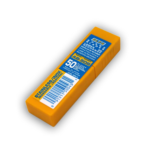 Maināms asmens OLFA AB-50S no nerūsējošā tērauda, 9 x 80 x 0,38 mm, 13 segmenti, 50 gab. Image