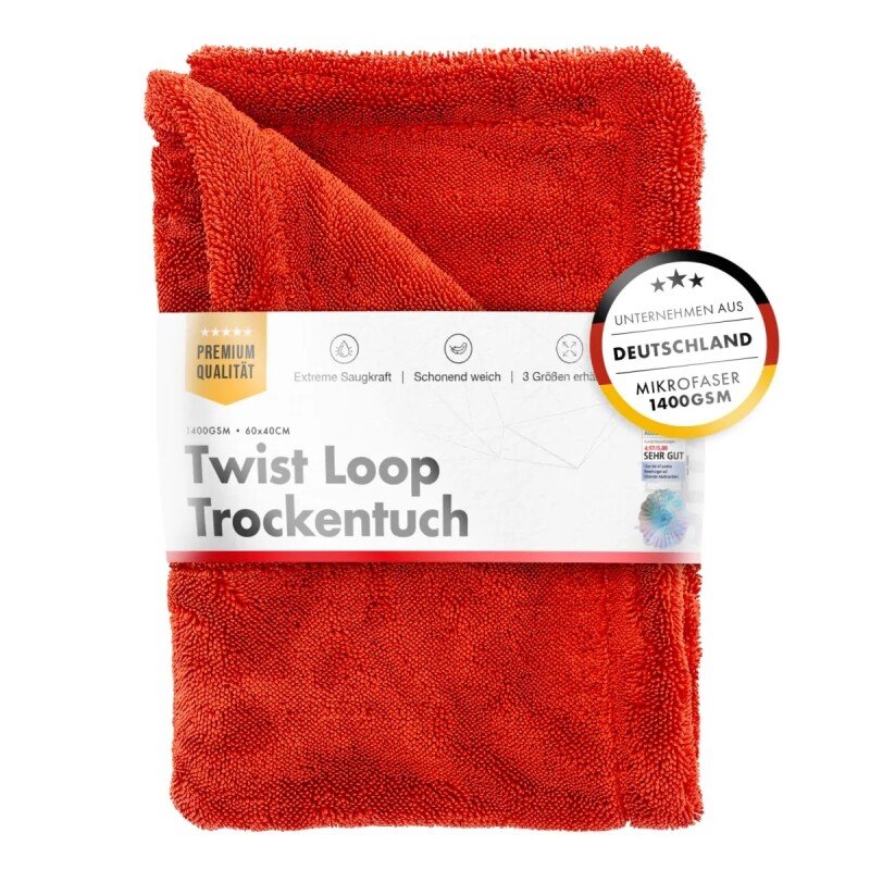 CHEMICALWORKZ SHARK TWISTED TOWEL RED 1400GSM 40x60cm - Dvielis žāvēšanai