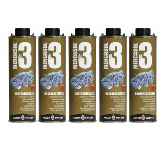 Mercasol 3 AL Bronza - Šķīdinātājbalstīts pretšķembu pārklājums automašīnas apakšai 1L 5 ga.