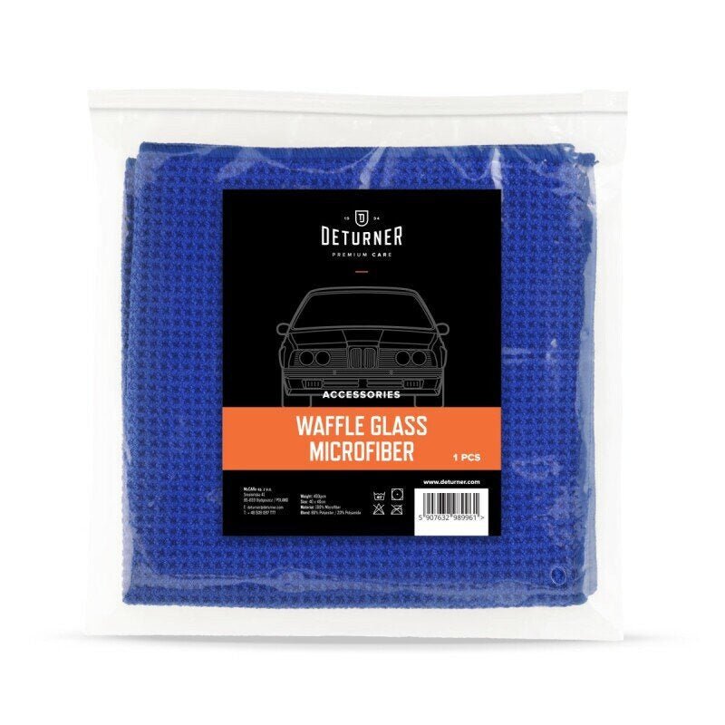 Mikroškiedras dvieļis auto kopšanai - DETURNER WAFFLE GLASS TOWEL 40x40cm - DETURNER - ALLSTARS