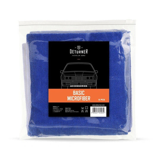 Mikrošķiedras lupatiņa auto kopšanai - DETURNER BASIC MICROFIBER 40x40cm 5pcs (5gab) - DETURNER - ALLSTARS